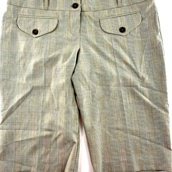 Bebe Tan Plaid Dress Bermuda Shorts 10 33x14  AF15 - Picture 1 of 3